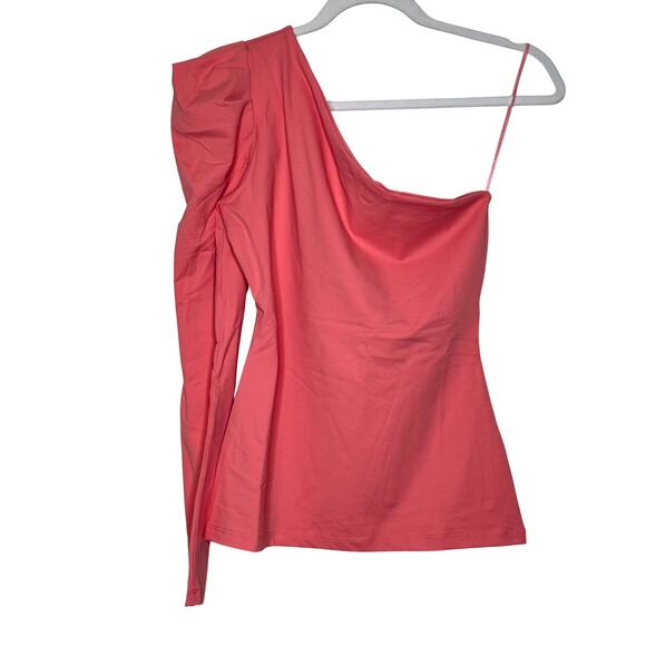 Susana Monaco Pleated One Arm Long Sleeves Tops - Lotus Pink NWT Size Small - Picture 3 of 8